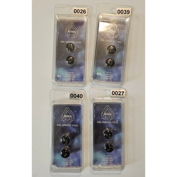 ARIES Constellation Zodiac Ear Jewelry Plug 316L Surgical Steel Bundle Lot of 7 - Picture 3 of 6